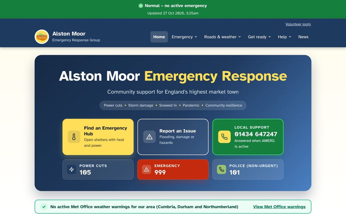 The amerg.org home page