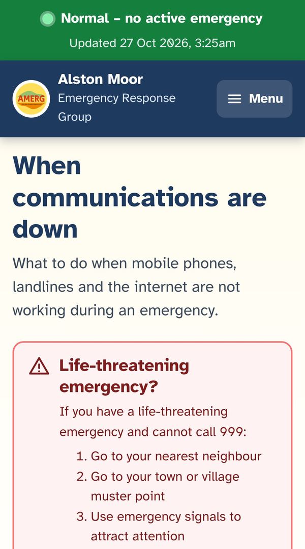 The When there is no signal page on a phone